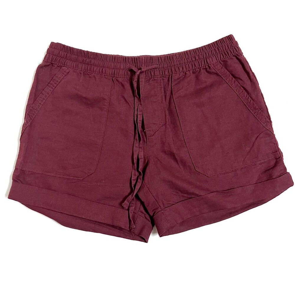 Joe Fresh Burgundy Linen blend Shorts (size XS)